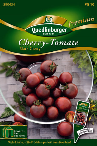 QUEDLINBURGER Tomate „Cherry Black Cherry“, Gemüsesamen, sonnig