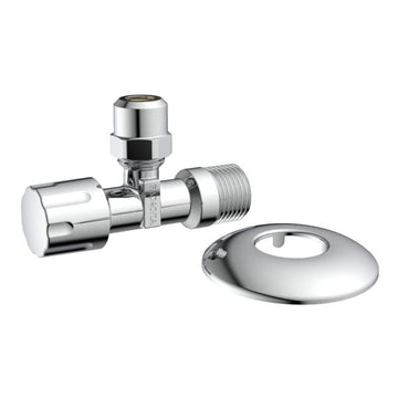 Schütte Eckventil mit Schubrosette, verchromt, 1/2"AG x 3/8"AG