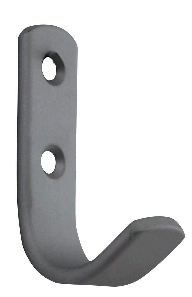 HSI Mantelhaken aus Aluminium eloxiert in silber, 60 mm hoch