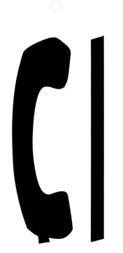 Conmetall Meister Klebesymbol TEL schwarz, 100 mm auf PVC-Folie selbstklebend