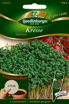 QUEDLINBURGER SAATGUT Polycress PG 9 Premium Saatscheibe Kresse