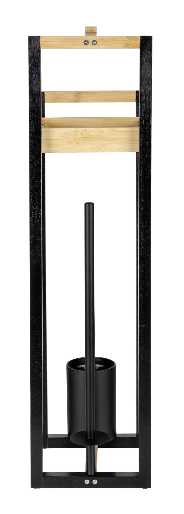 WENKO Braidi Stand-WC-Bürstengarnitur aus Bambus, braun (4-in-1)