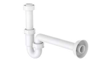 Schütte KST Röhrensiphon für Waschbecken, weiß, 1 1/4" x 32 mm