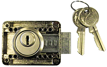 HSI Aufschraubschloss für Türen, vernickelt, Dorn 15–40 mm, L/R umstellbar