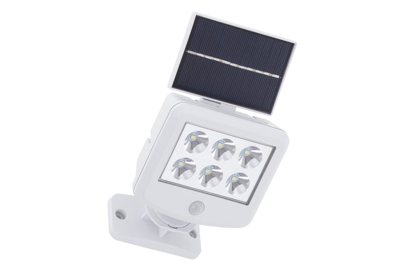 BRILONER Außenleuchte 6×LED mit Sensor, weiß, Solarpanel, 4 W
