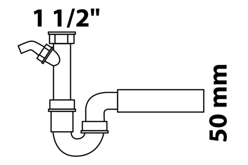 Schütte SP-Röhrensiphon KST weiß mit 3/4" GA, 1 1/2" IG