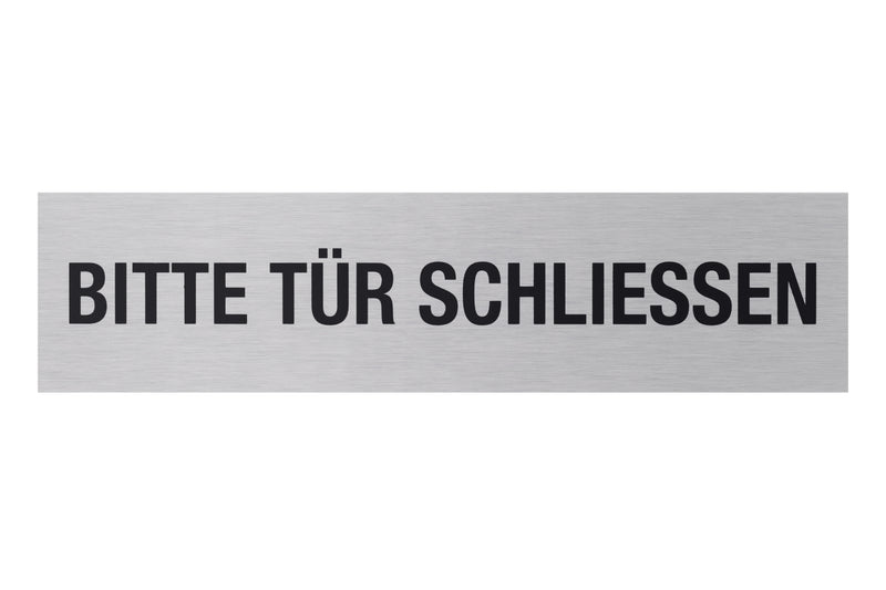 Conmetall Meister Hinweisschild „Türe schliessen“ silber, Alu/Edelstahl-Optik