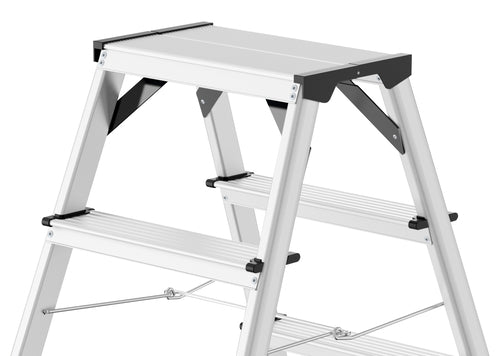 Hailo Alu-Doppelstufenleiter D60, 2x5 Stufen