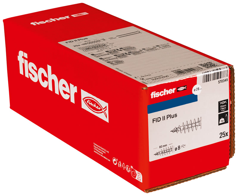 fischer Dämmstoffdübel FID II Plus aus Kunststoff, 25 Stück