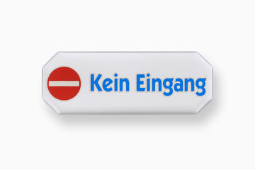 CONMETALL Hinweisschild 3D 107 x 40 mm „Kein Eingang“ silberfarbig, selbstklebend