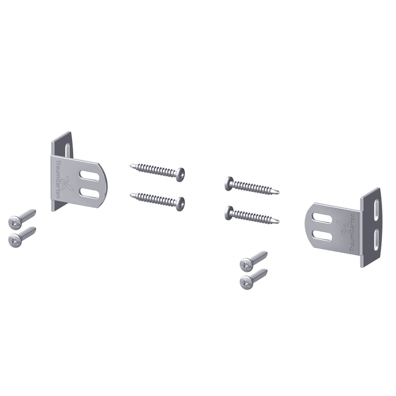 TraumGarten Elementhalter Edelstahl Plus für Zaunelemente, 8er-Set