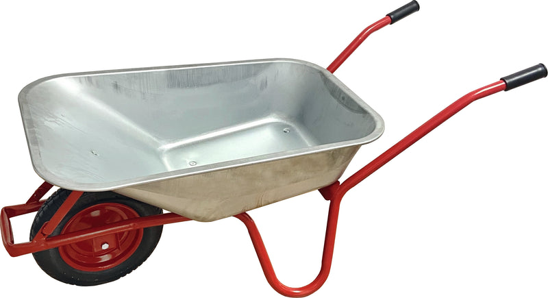 pro-bau-tec Gartenschubkarre Basis 85 L mit Luftrad, rot/silber