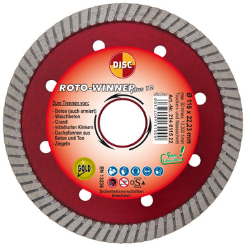 DISC Dia-Scheibe Roto-Winner Plus 12, mm, hohes Segment