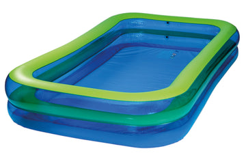 WEHNCKE Jumbo-Pool Planschbecken eckig transparent/blau/grün, 305 x 183 x 50 cm