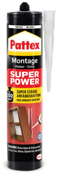 Pattex Montage Super Power, weißer Montagekleber, 370 g Tube