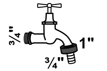 Schütte MS Auslaufventil 3/4"AG x 1"AG x 3/4"T chrom matt, Knebelgriff