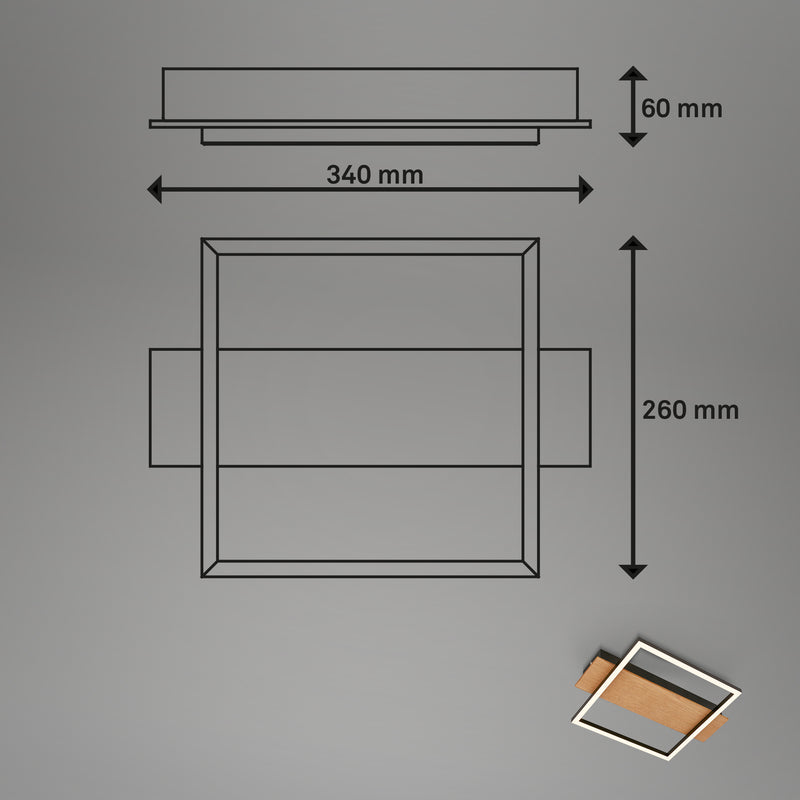 BRILONER Deckenleuchte LED Rahmen (Innenleuchte)
