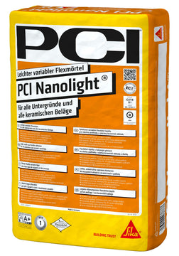 PCI Nanolight Flexmörtel grau 15 kg Sack, leichter variabler Zementkleber