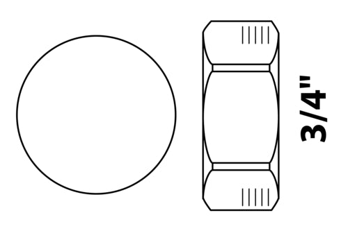 Schütte MS Endkappe blank mit Dichtung 3/4" für Verteilerabgang aus Messing