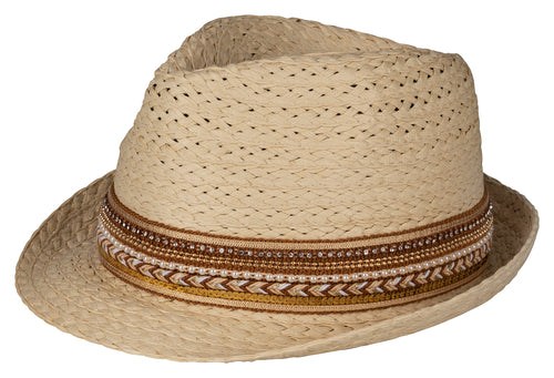 WILLAX Damen-Hut TINA original beige/natur