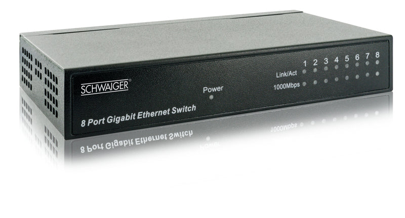 Schwaiger 8-Port Netzwerk-Switch, schwarz