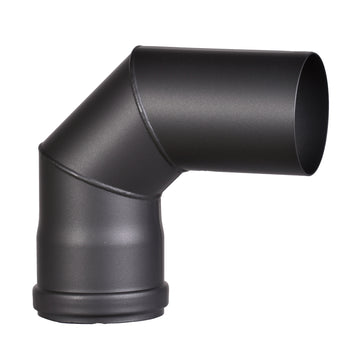 FIREFIX Pelletofenrohrbogen Ø80 90° starr schwarz, Stahlblech 1,20 mm, Länge 185 mm