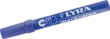 LYRA Permanentmarker blau mit 4-mm Strich, Wasserfest auf glatten & porösen Flächen