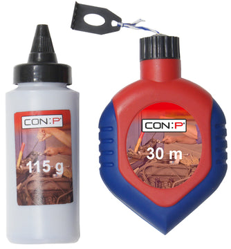 Conmetall Meister Schlagschnurroller inkl. Farbpuder, 30 m, blau/rot