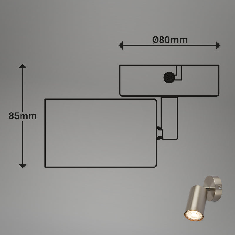 BRILONER Leuchten Spotleuchte Matt-Nickel 1xGU10