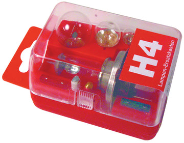 UNITEC Lampenersatzkasten H4 rot, Fahrzeugbeleuchtung, Komplett-Set