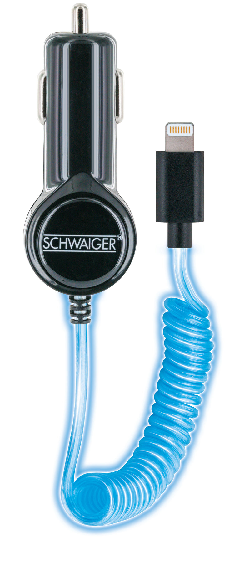 CONNECT KFZ-Ladeadapter für Apple mit Lightning-Stecker, Spiralkabel (schwarz)