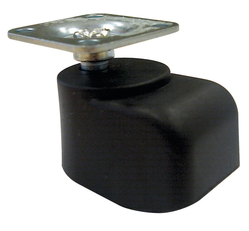 HSI Mini-Schwerlastrolle mit Platte Gummirad schwarz Ø25 mm, 42x42 mm