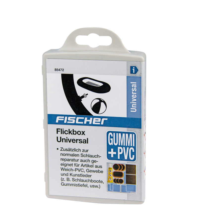 fischer FLICKBOX Universal Flickenset schwarz, 16-teilig