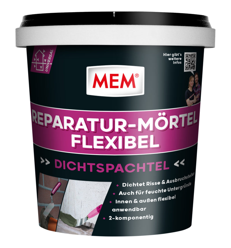 MEM Reparatur-Mörtel flexibel, 1 kg, für Außenanwendungen