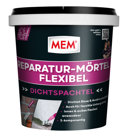 MEM Reparatur-Mörtel flexibel, 1 kg, für Außenanwendungen