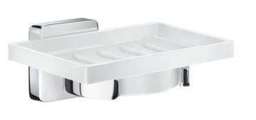 Smedbo ICE Seifenschalenhalter mit Porzellan verchromt, Wandmontage
