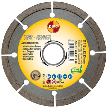 DISC Star-Renner Diamanttrennscheibe 115 x 22,23 mm, 7 mm Segmenthöhe