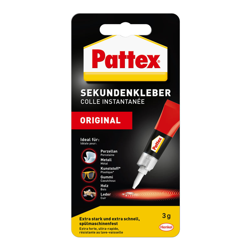 Pattex Sekundenkleber Classic farblos, 3 g + 1 g