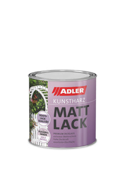 Adler Kunstharz Mattlack RAL 9005 Tiefschwarz, 750-ml-Gebinde für Innen & Außen