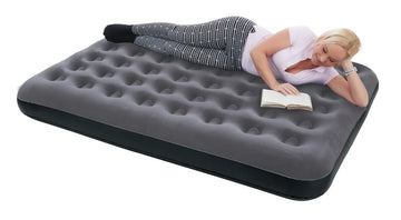 Happy People Double Luftbett Gästebett anthrazit, beflockte Oberfläche 203x152 cm