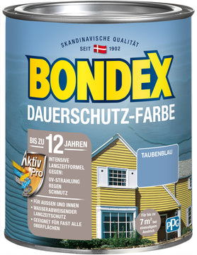 Bondex Dauerschutz-Farbe taubenblau, Holzfarbe von PPG, 0,75 L