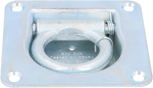 Cartrend Zurrmulde mit Ring aus Metall, silberfarben – 600 kg