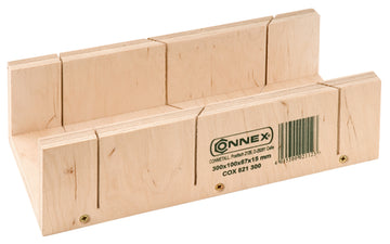 CONNEX Gehrungslade Schneidlade 300 x 100 x 67 mm, natur, Mehrschicht-Holz