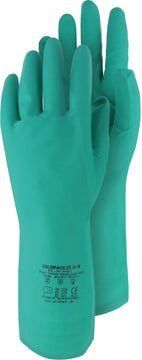 TRIUSO Nitril-Schutzhandschuhe Grün EN374-2/3 Gr. XL, 330 mm