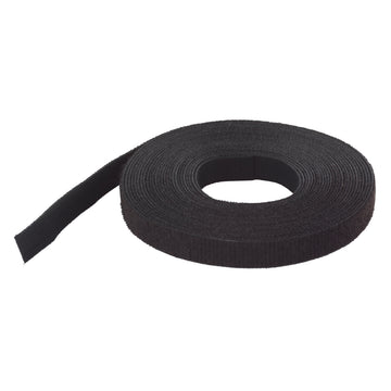 Wolfcraft Klettband schwarz, Klett-Binder für Haushalt, 5 m