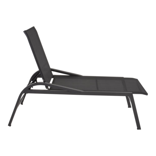 Lesli Living Mojito Negro Relaxliege in matt-anthrazit/schwarz-grau