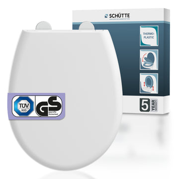 Schütte WHITE PREMIUM WC-Sitz aus Thermoplast, weiß, mit Absenkautomatik