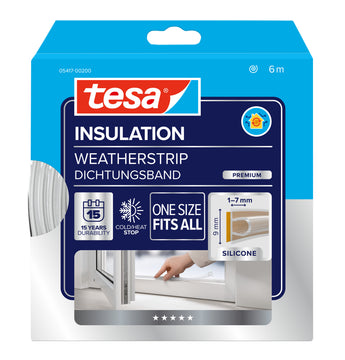 Tesa Dichtungsband Silikon 9x7 mm, transparent, 6 m