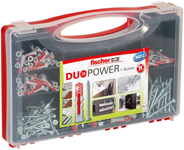 fischer Redbox DuoPower Universal-Dübel/Schrauben-Set, 140 Stück sortiert