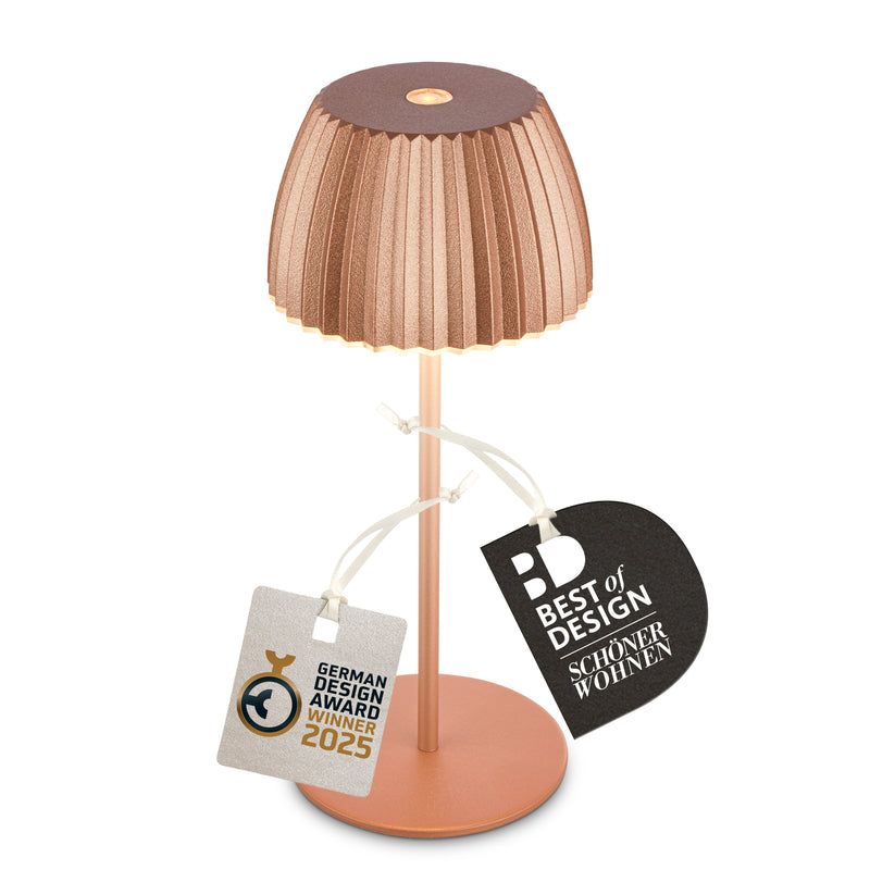 Briloner Leuchten Tischleuchte Mini Akku, kupfer, 2700K, IP44
